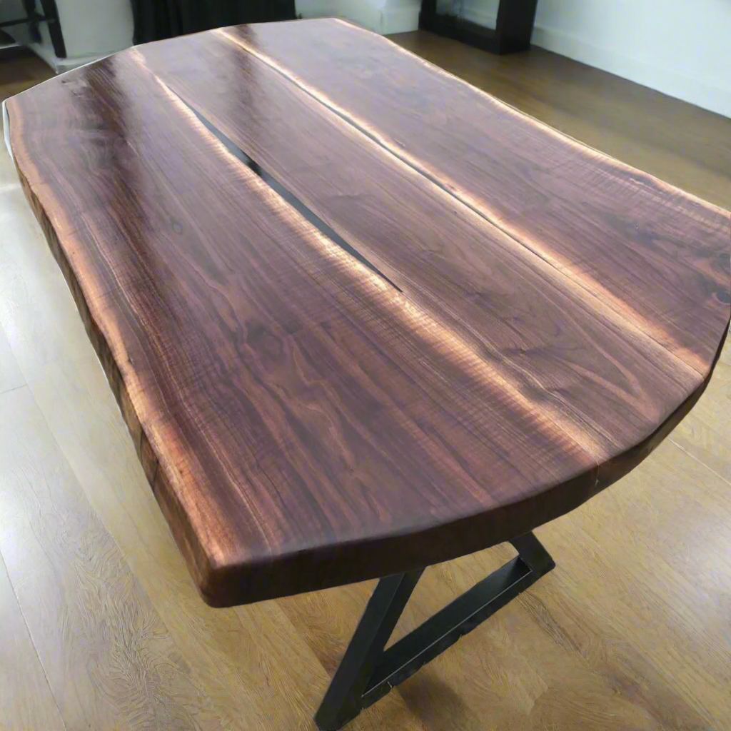Live Edge Jointed Black Walnut Dining Table