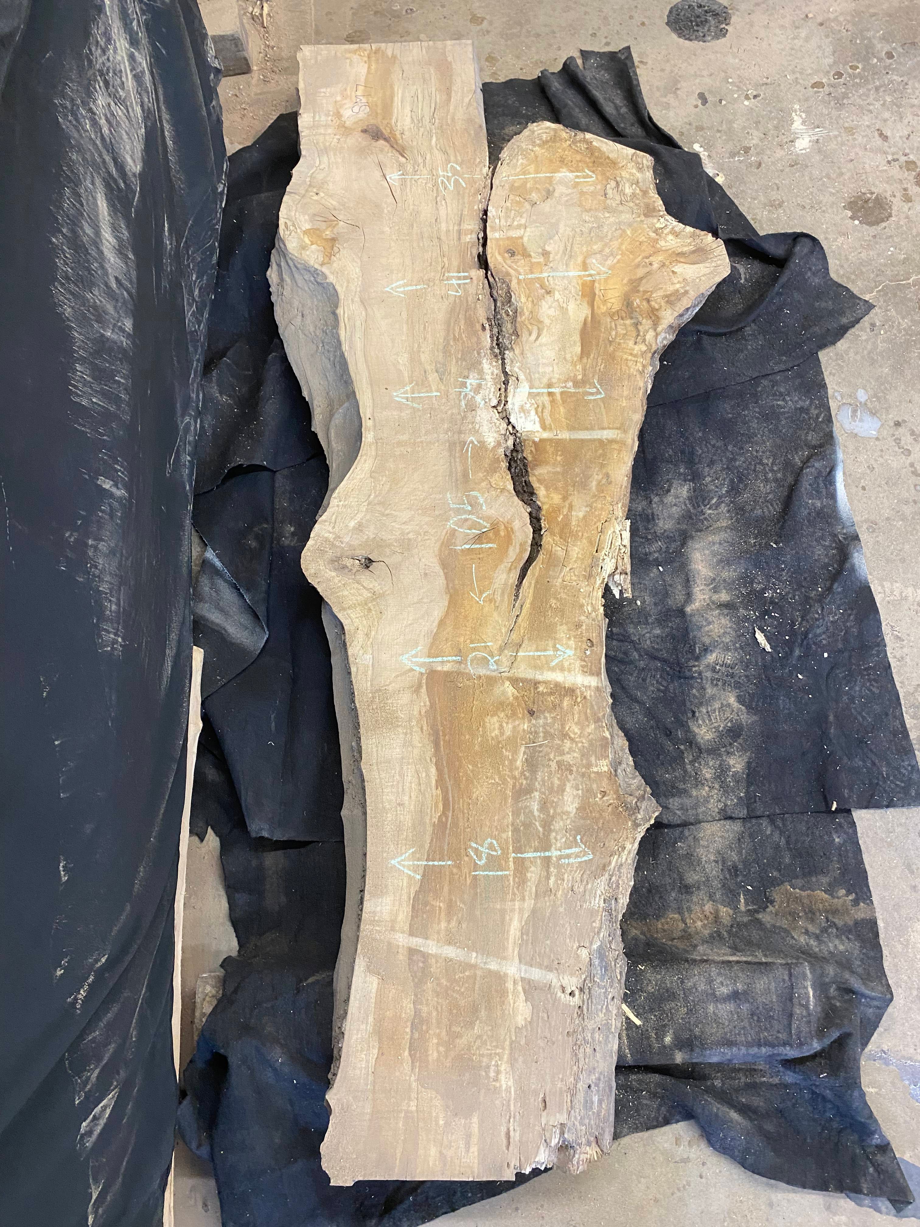 Live Edge Spalted Maple Slab 105"Lx18-35"Wx3"T