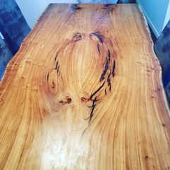 Live Edge Bookmatch Elm Dining Table