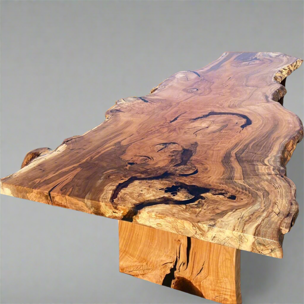 Copper Table Edge Live Edge Copper Beech Single Slab Dining Table – 1 of A Kind Live Edge ...