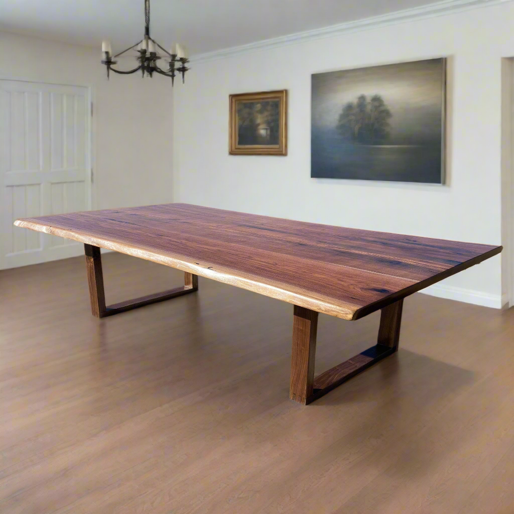 Live Edge Jointed Black Walnut Dining Table
