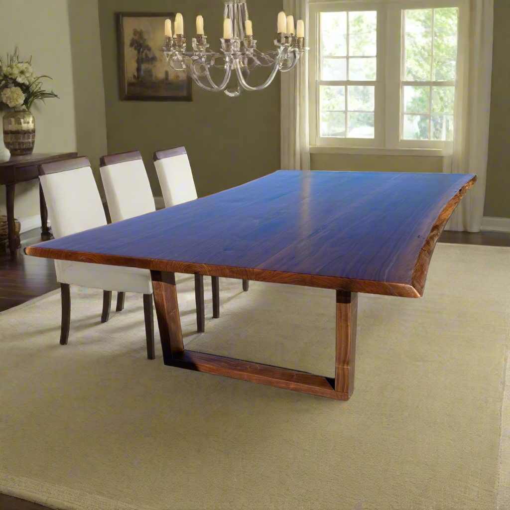 Live Edge Jointed Black Walnut Dining Table