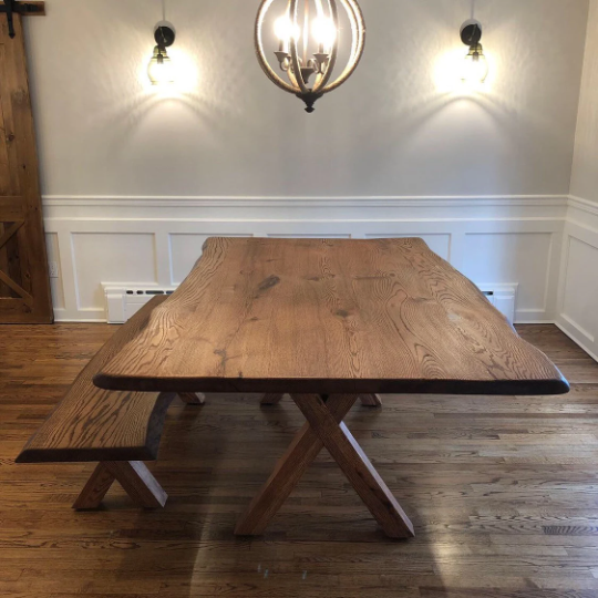 Live Edge Jointed Red Oak Dining Table